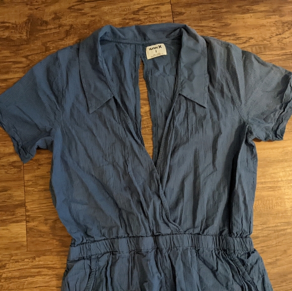 Hurley Deep V Neck Blue Romper - Picture 2 of 9
